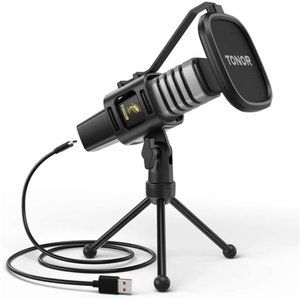 USB Microphone, TONOR Cardioid Condenser Computer PC Mic with Tripod Stand